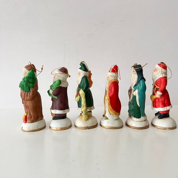 RARE Vintage Limited Edition 6-Pc Santa Claus Porcelain Ornament Set Collectable - Picture 11 of 16